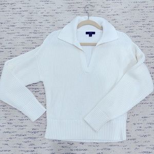 J Crew Collared Cotton Knit Sweater